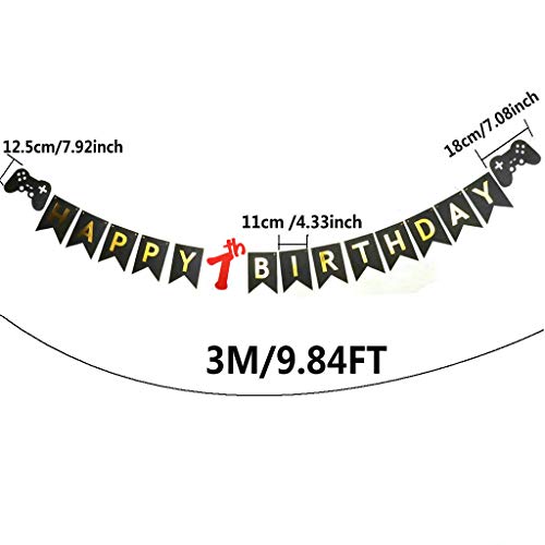 Video Game 7th Birthday Banner for Boys - Gamer Party Decoration