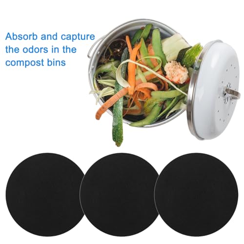 7.25-Inch Activated Charcoal Compost Filters, Round Replacement Bin Refills (3 Pack)