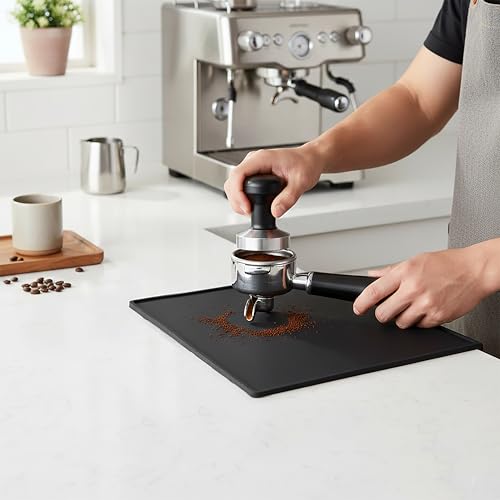 Silicone Espresso Tamping Mat - Heat Resistant & Non-Slip, 9.8x7.8 inches