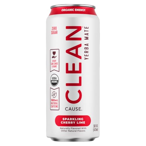 Clean Cause Organic Sparkling Cherry Lime Yerba Mate - 16 oz