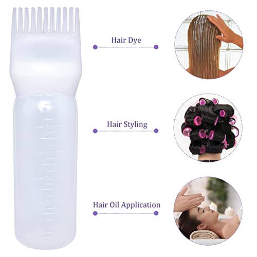 Cosywell Root Comb Applicator Bottle 6 oz 2 Pack Hair Dye Brush White