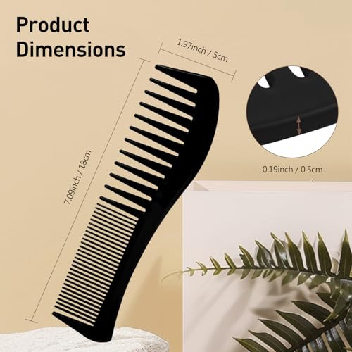 Zoolinn 3-Pack Double-Sided Hair Combs - Wide & Fine Teeth Styling Set