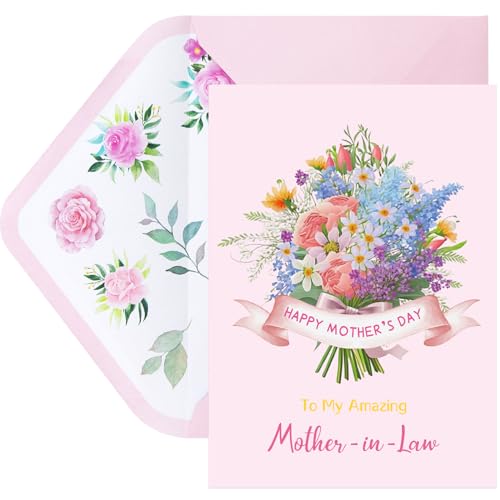 Happy Mother's Day Card for Mother-in-Law with Envelope - 5x7