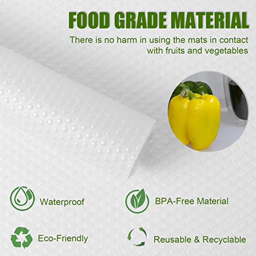 Cyrico Refrigerator Liners, 12" x 17.7" Washable Fridge Mats - 7 Pack Clear