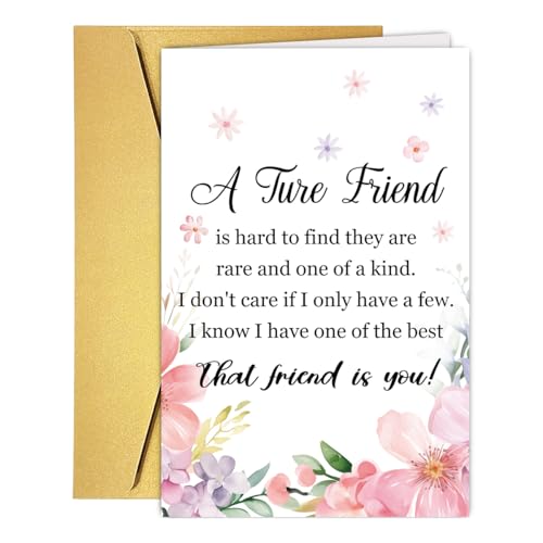 Cute Best Friend Birthday Card for Women - 8x5.3in