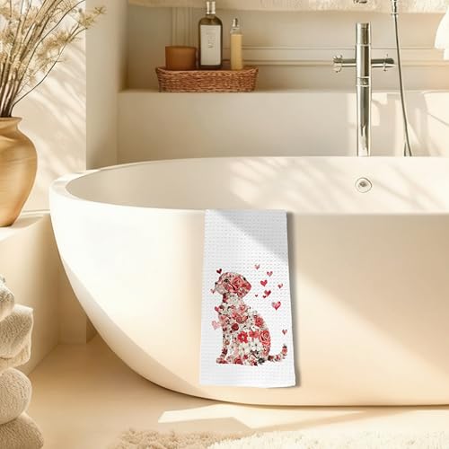 Valentine's Day Labrador Retriever Decorative Hand Towels - 16x24 in