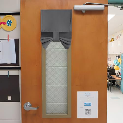 NICETOWN Grey Blackout Privacy Shade for Classroom Windows - 8" W x 36" L