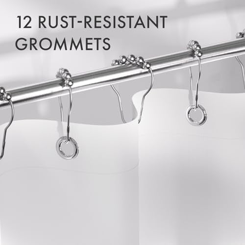 AmazerBath Ombre Black Shower Curtain Set, 72x72 Inches with Hooks