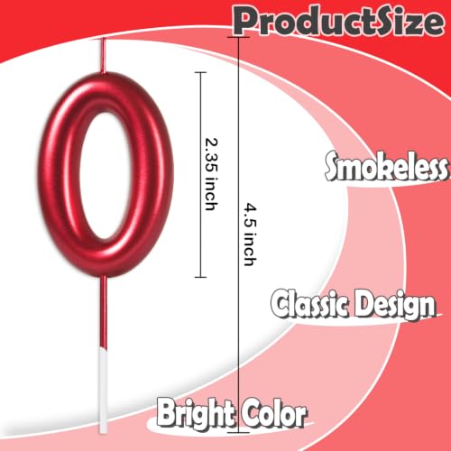 Red Number 8 Birthday Candle - 8th Birthday Cake Topper Decoration