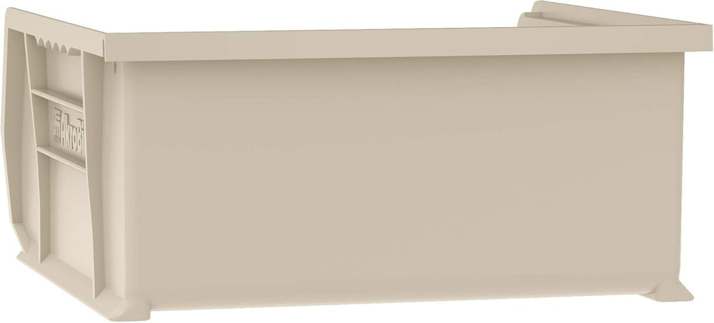 Akro-Mils Plastic Storage Bins - Space-Saving Stackable Organizers for Garage & Pantry | 11" x 11" x 5", Stone, 6-Pack