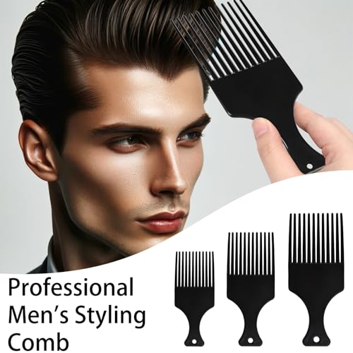 Kootinn 3pcs Wide-Tooth Hair Comb Set - Plastic Afro Pick & Styling Brush