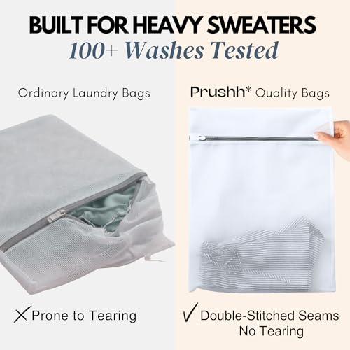 3-Pack Durable Mesh Laundry Bags - Auto-Lock Zipper for Delicates