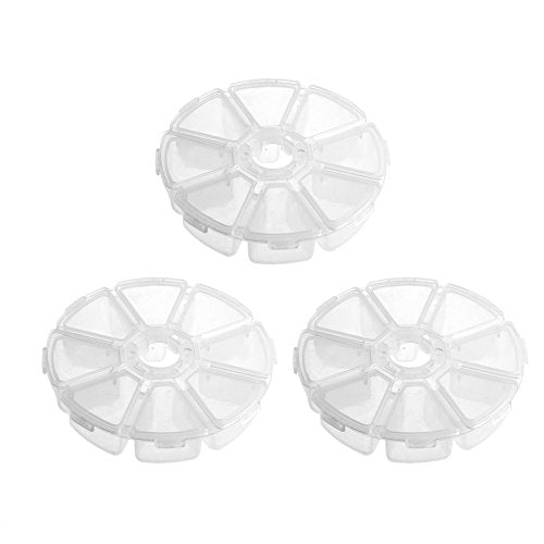 Cosmos 8-Compartment Round Jewelry Bead Organizer Case - 3 Pack