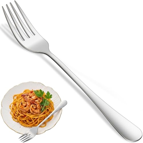 Dehov 8-Inch Stainless Steel Dinner Forks - Silver, Set of 8