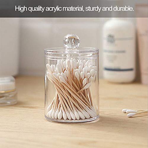 Acrylic Cotton Swab Holder with Lid - Stylish Organizer for Cotton Rounds