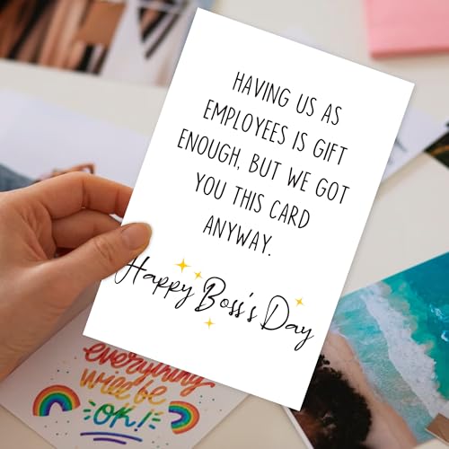 Funny Boss Day Card - 8x5.3in Humor Card for Bosses