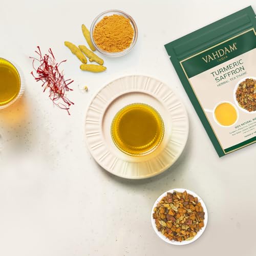 VAHDAM Turmeric Saffron Herbal Tea Loose Leaf - 100g Blend