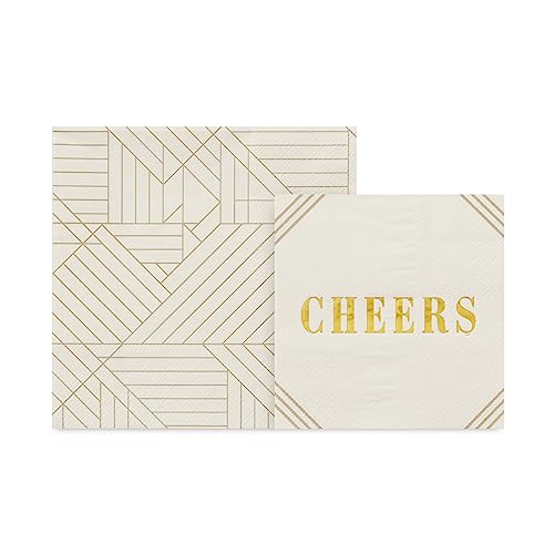 Hallmark Gold and Ivory Party Supplies Set for 16 Guests