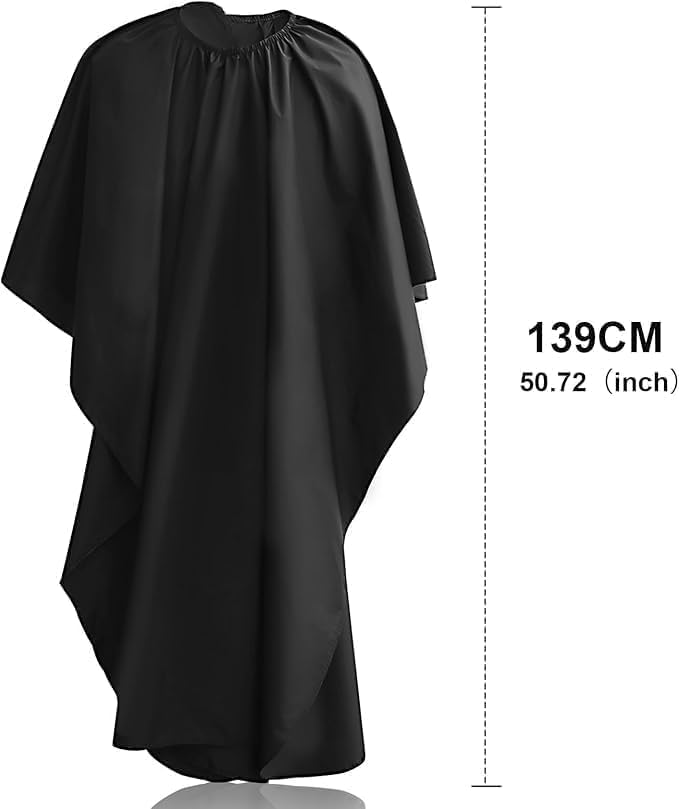 Professional Waterproof Hair Cutting Cape for Salon and Barber, Black