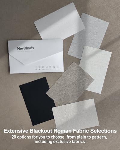 HeyBlinds Blackout Roman Shades Fabric Samples - Smart & Customizable