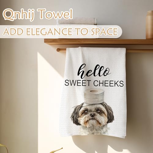 Shih Tzu Bathroom Hand Towel - Hello Sweet Cheeks Decorative 16x24 Inch