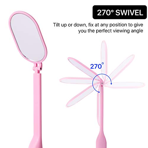 Pretty Memory Lash Extension Mirror - 270 Degree Rotating Pink Tool