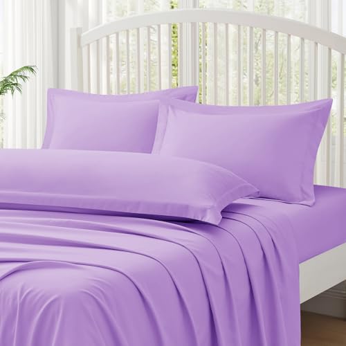 Homiest Light Purple Body Pillow Sham, 2-Inch Flange Microfiber