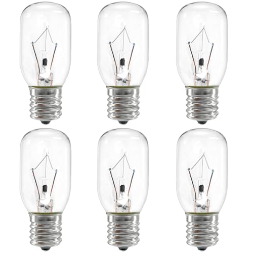 Dimmable E17 Microwave Light Bulb 40W 125V, 6-Pack Warm White