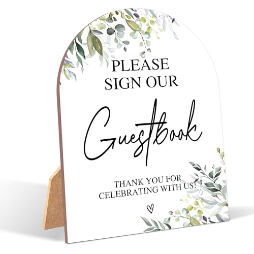 Wedding Guestbook Sign - 6x8 Inch Wooden Tabletop Decor