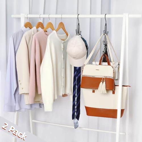 TOPIA HANGER Black Purse Organizer Hooks - 2-Pack Handbag Storage