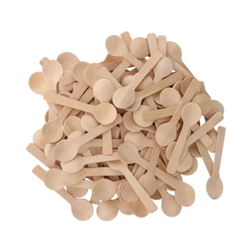 300 Pcs 4-Inch Mini Wooden Spoons - Biodegradable Birch Utensils