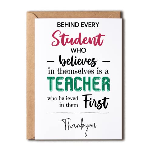 Teacher Appreciation Card - Believe in Yourself - 5x7 Thank You Card