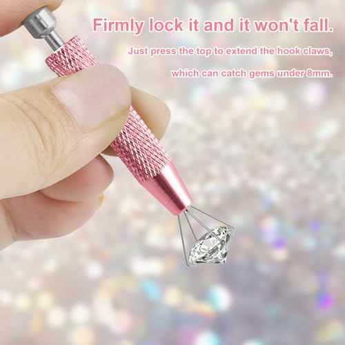 Piercing Ball Grabber Tool Set - 4 Claw Gemstone Pickup Tweezers 2 Pack