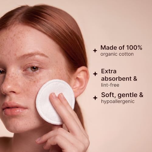 SoulSation Organic Cotton Rounds 100 Count - Lint-Free Makeup Remover Pads
