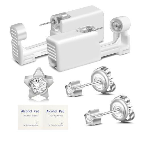 2 Pack Disposable Ear Piercing Gun Kit - Safe Sterile DIY Tool