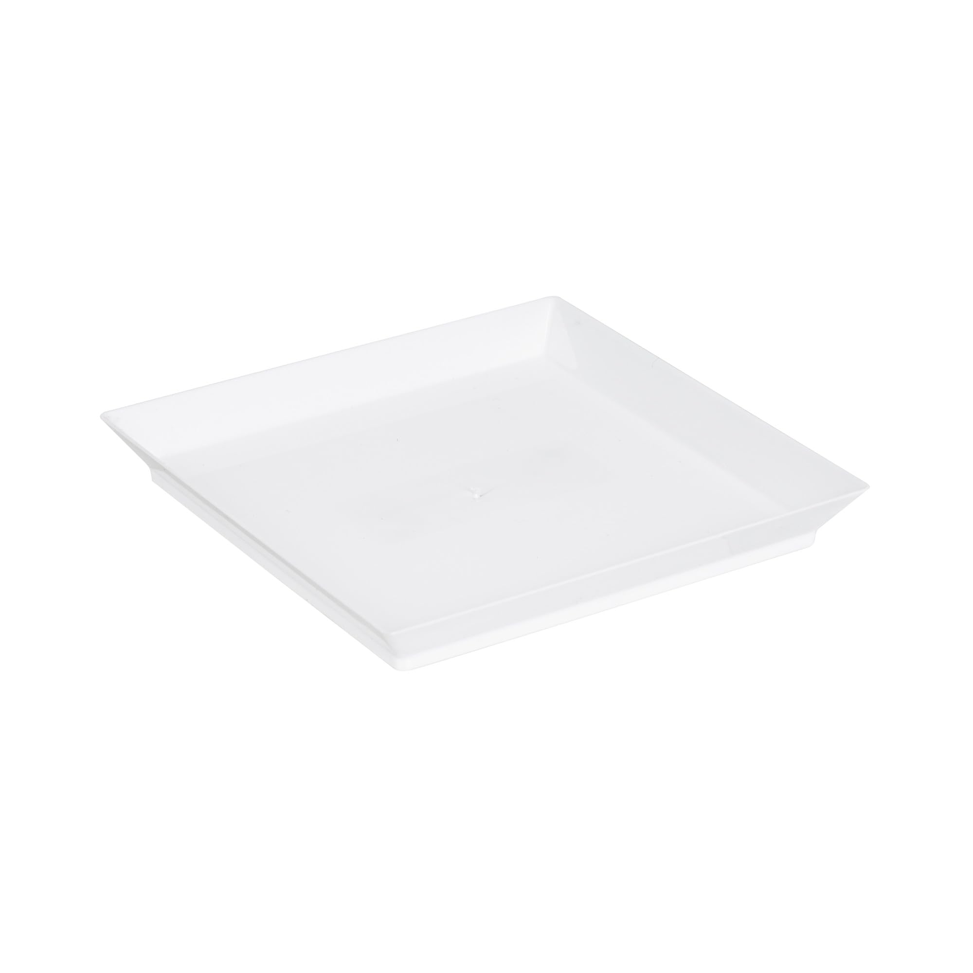 Restaurantware 5 x 5 Inch Mini Tasting Plates 100 Disposable Square Plastic Plates - Durable Stylish White Plastic Hors D'oeuvre Serving Plates For Desserts Or Appetizers At Parties