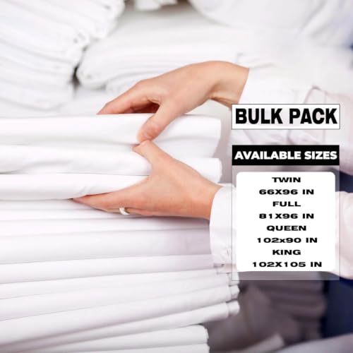 Twin Flat Sheet - Soft White Bed Sheet for Hotels, 66x96 inches