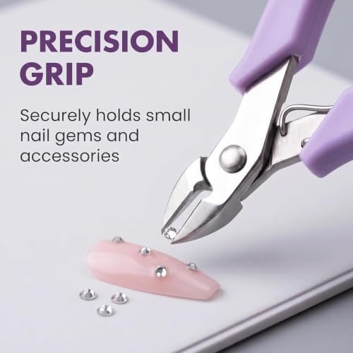 Purple Nail Art Pliers for Rhinestones Wire Cutting and Removal