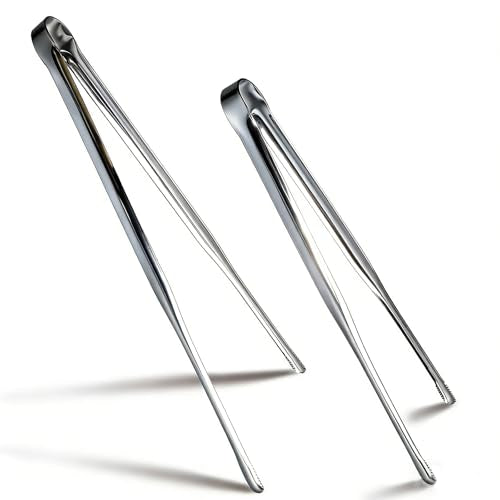 Stainless Steel Kitchen Tongs Set - Non-Slip Serrated Tips, 11.5" & 13.5"