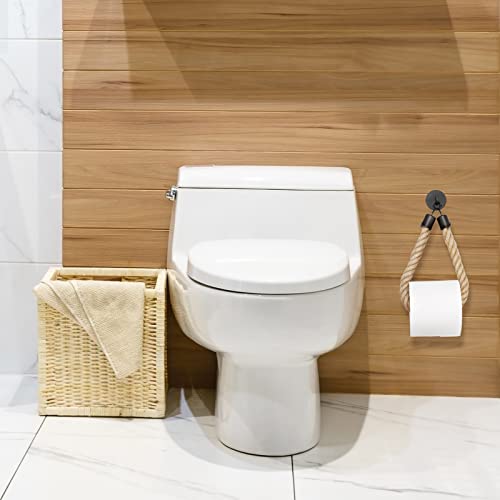 WONQEXZ Nautical Rope Toilet Paper Holder - Self-Adhesive Brown Hemp Rope