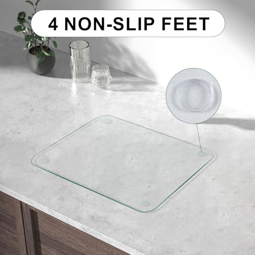 KimiDitt Tempered Glass Cutting Board, 12x8 Inch Small Kitchen Chopping Mat