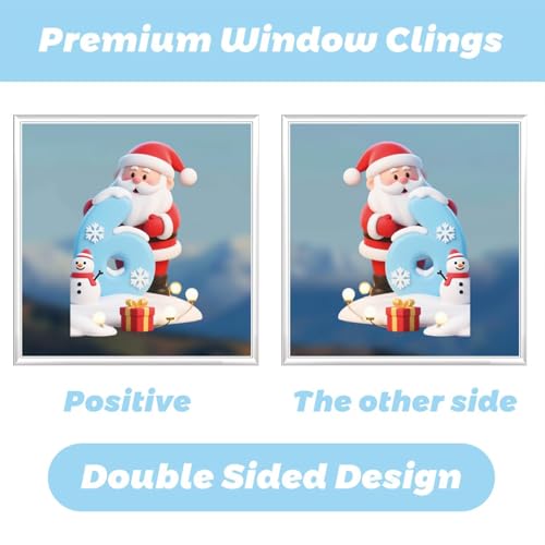 93 Pcs Double-Sided Christmas Window Clings - Reusable Holiday Stickers