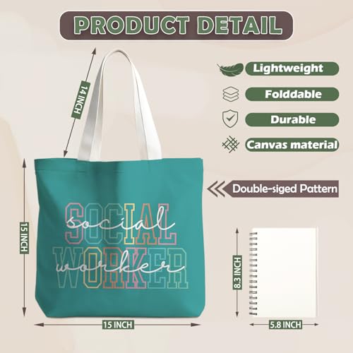 Social Worker Canvas Tote Bag - Reusable Grocery & Everyday Carry Green