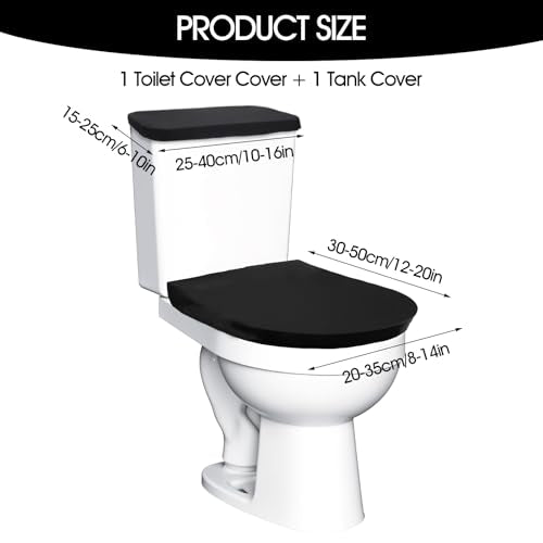 Tyqour Black Toilet Seat Cover Set – Lid & Tank Covers for Bathroom