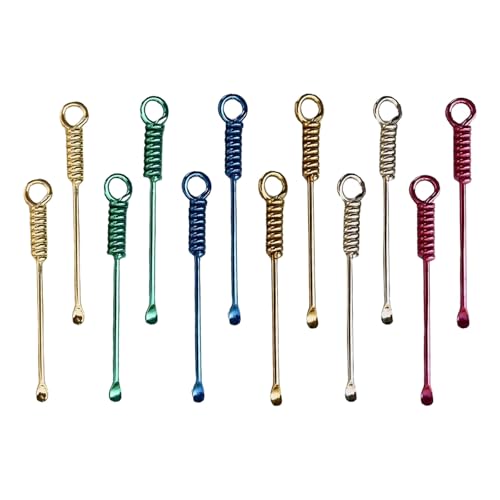Mini Metal Shovel Spoons Set of 10 - Copper Spiral Handle for DIY Crafts & Kitchen Use