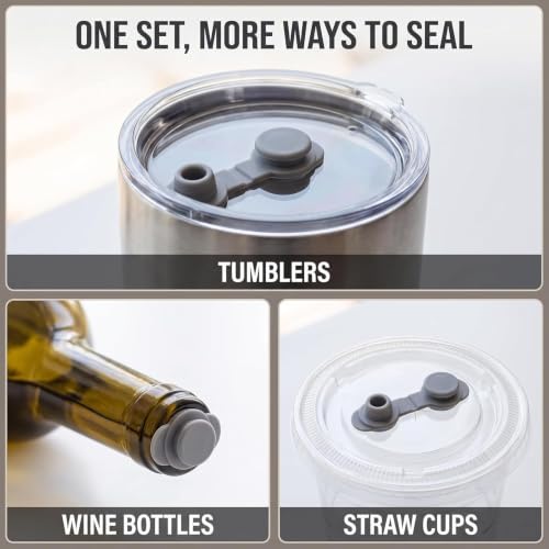 10-Pack Gray Silicone Grommets for Bottle Straw Holes - Tustao