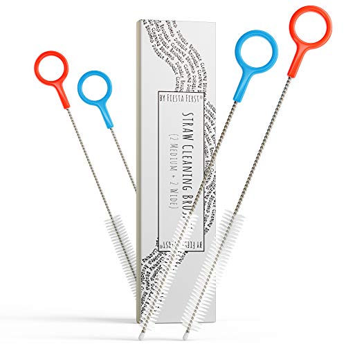Buenalife Heavy Duty Cleaning Brushes Set - Extra Long Straw Cleaners for Sippy Cups & Water Bottles