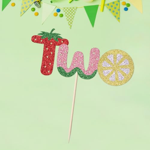 Kaoenla Glitter Fruit Cake Topper for Baby Showers & Birthdays
