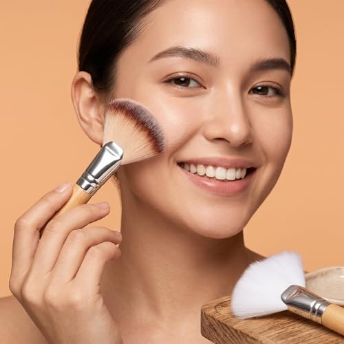 Twisina 2-Piece Fluffy Fan Makeup Brushes Soft Esthetician Face Tools