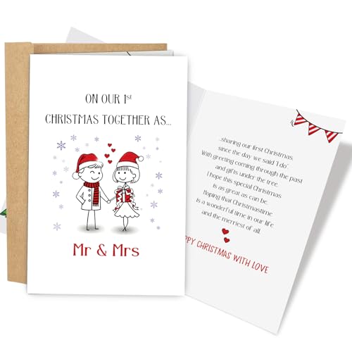 Romantic First Christmas Card for Couples - Keepsake Greeting Card